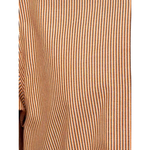 IZOD Men’s Button Up Shirt Orange White Striped L Slim Contrasting Cuff, Placket - Picture 10 of 10